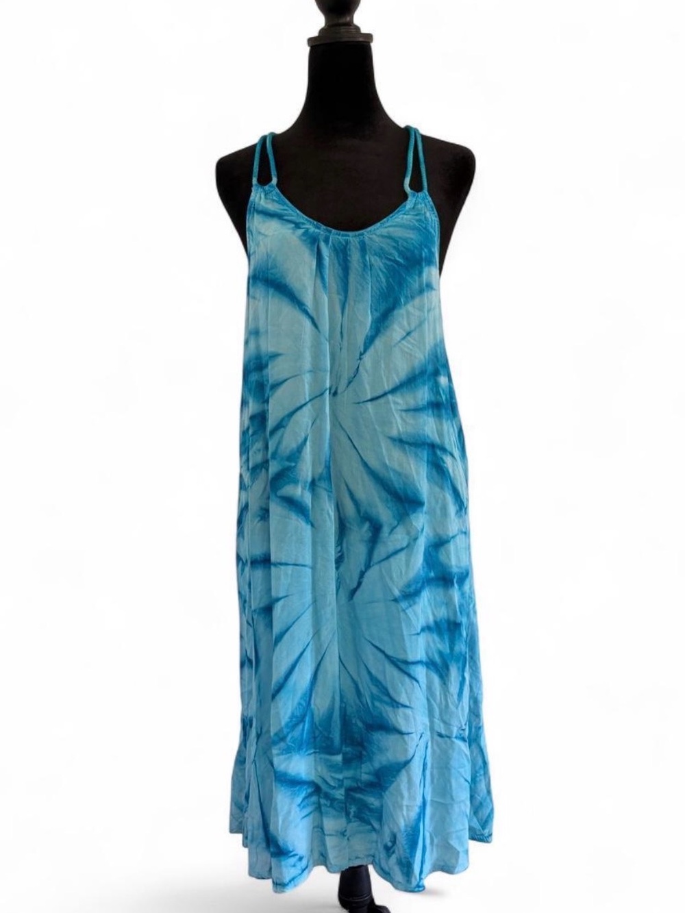 Blue Tie-Dye Slip Maxi Dress - Women